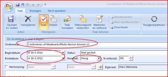 Taak aanmaken