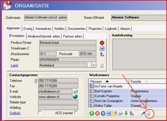 Alexion CRM - Quicknote Organisatie