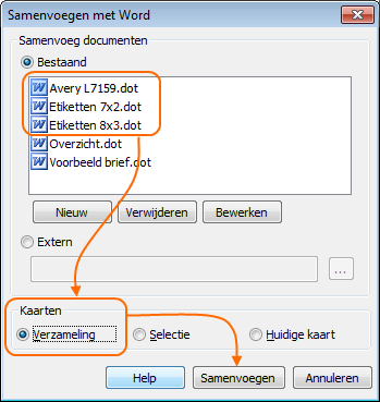 Samenvoegen met Word