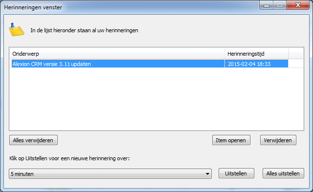 Herinnerigsscherm