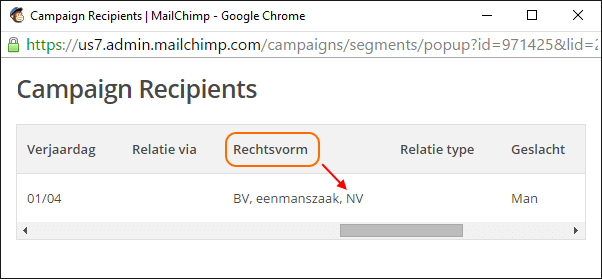 MailChimp Campaing Recipients - group or segment