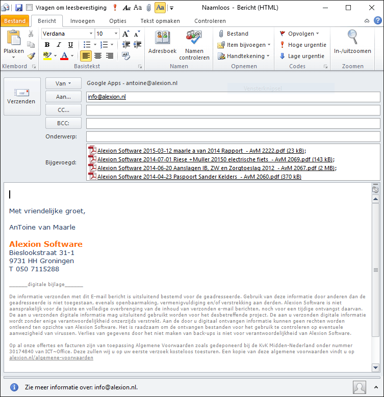 E-mail met bijlagen