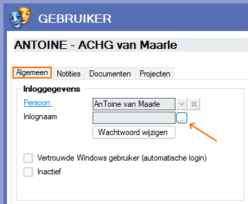 Windows gebruikersnaam instellen - stap 1 Alexion CRM