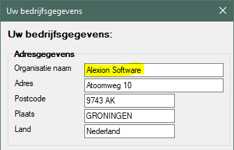 Bedrijfsnaam aanpassen