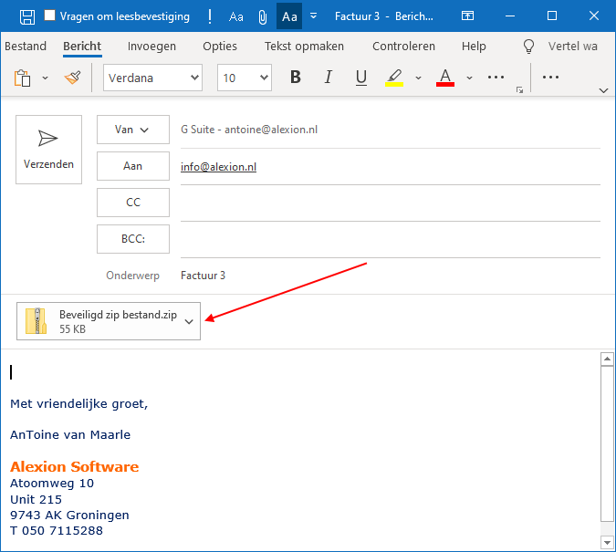 E-mail met beveiligde bijlage