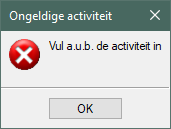 Urenkaart melding activiteit invullen