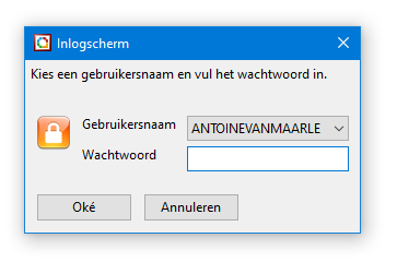 Inlogscherm Gebruikers