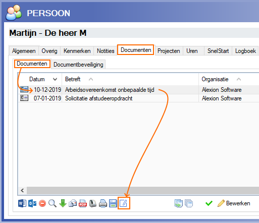 SignRequest - knop onder Dochterlijst Documenten