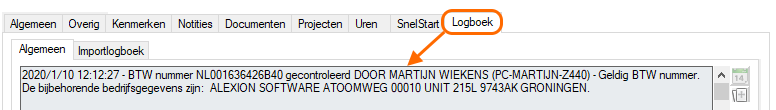 BTW check vastgelegd in het logboek