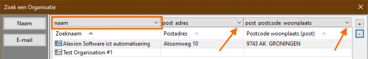 Alexion CRM - geavanceerd-zoeken-colommen