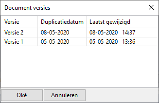 Alexion CRM Versiebeheer vorige documenten