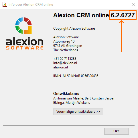 Welke versie van Alexion CRM