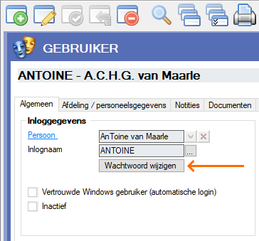 Alexion CRM - Wachtwoord van de Gebruiker aanpassen
