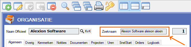 Alexion CRM - Zoeknaam bij Organisatie