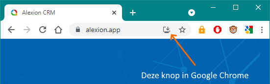 Alexion CRM app - installeren in Google Chrome