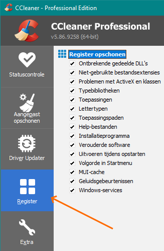 Alexion CRM - CCleaner - register opschonen