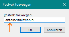 Alexion CRM - Outlook Accountinstellingen - Postvak toevoegen 2