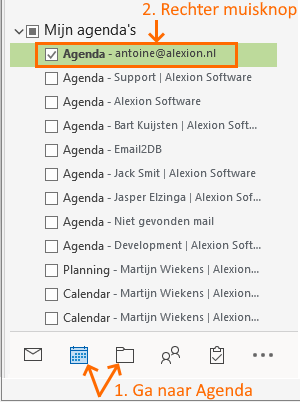 Alexion CRM - Outlook machtigingen Agenda