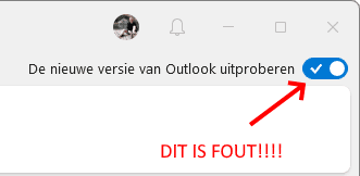 Alexion CRM - Outlook Nieuw NIET gebruiken