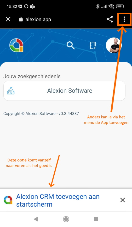 Alexion CRM app - installeren op Android
